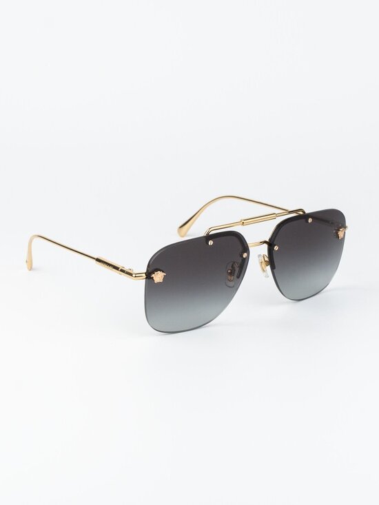 Versace Women Sunglasses Gold Grey Gradient Pilot VE2296 100284 NEW AUTHENTIC main image 11